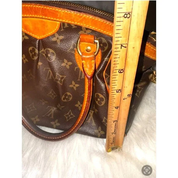 Louis Vuitton Tivoli PM Monogram Canvas Leather Handbag Brown & Orange - Picture 9 of 10